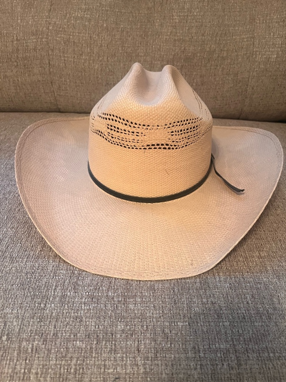 Goorin Bros Tan Straw Western Hat with Black Band, men’s